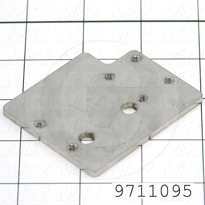 Fabricated Parts, Valve Mounting Plate, 2.63 in. Length, 2.25 in. Width, 11 GA Thickness
