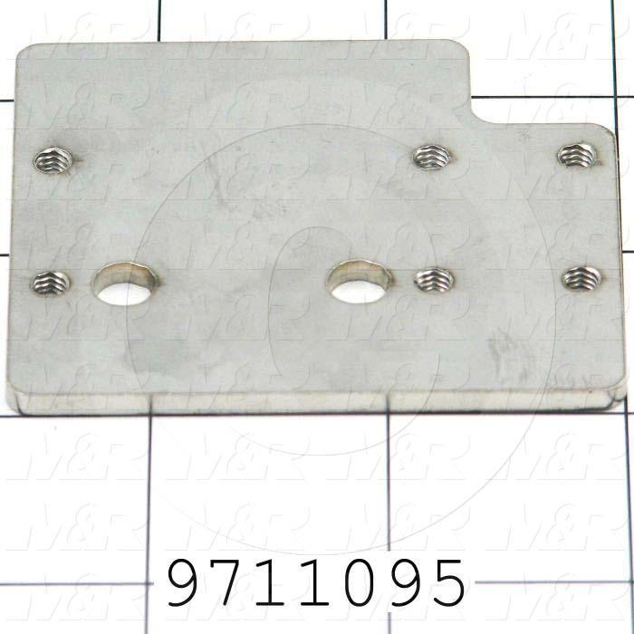 Fabricated Parts, Valve Mounting Plate, 2.63 in. Length, 2.25 in. Width, 11 GA Thickness