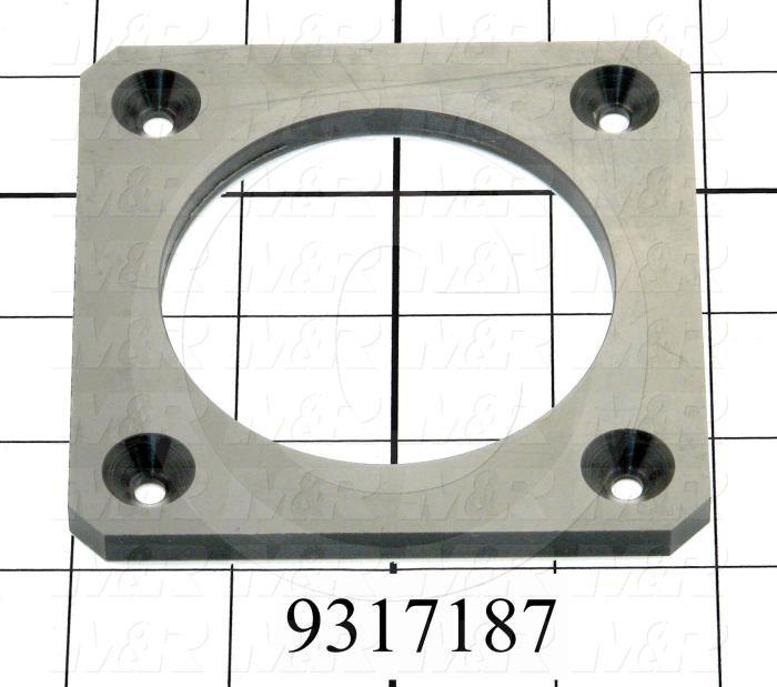 Fabricated Parts, Valve Slider Plastic Plate, 4.00 in. Length, 4.00 in. Width, 1/4 in. Thickness