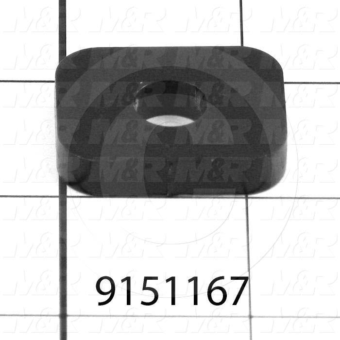 Fabricated Parts, Washer 3/8"X 1-1/4"X 1/4", 1.25 in. Length, 1.00 in. Width, 0.25 in. Thickness, Painted Black Finish