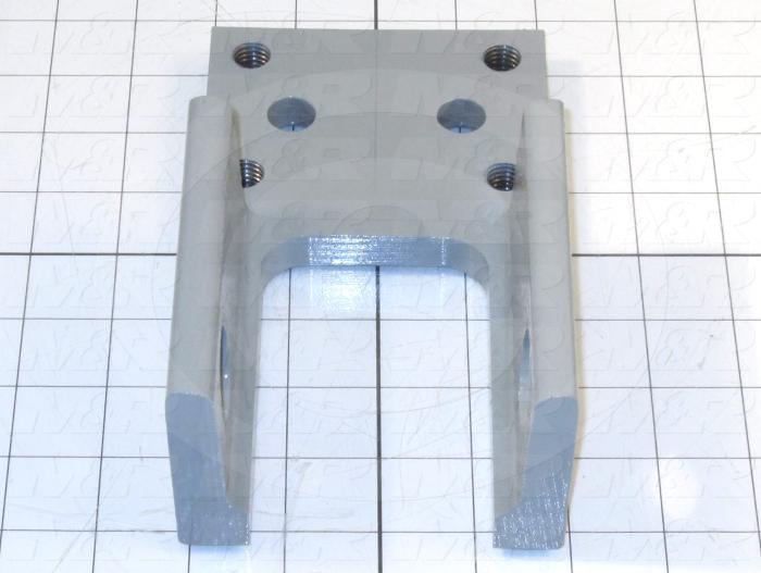Fabricated Parts, Wheel Mtg Brkt 7.5"Lg., 7.50 in. Length, 4.00 in. Width, 2.50 in. Height, Painted Gray Finish