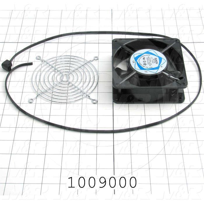 Fans, AC Fan, 4", 18W, 115VAC, 0.21A, 50/60Hz, with Guard, with Cord