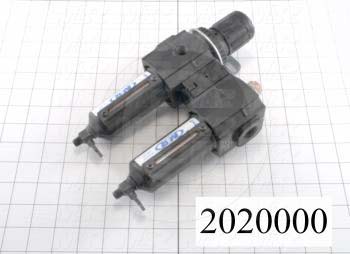 Filter - Regulator, 1/2 NPT Port Size, 1/8 NPT Gauge Port, With Gauge, With Drain