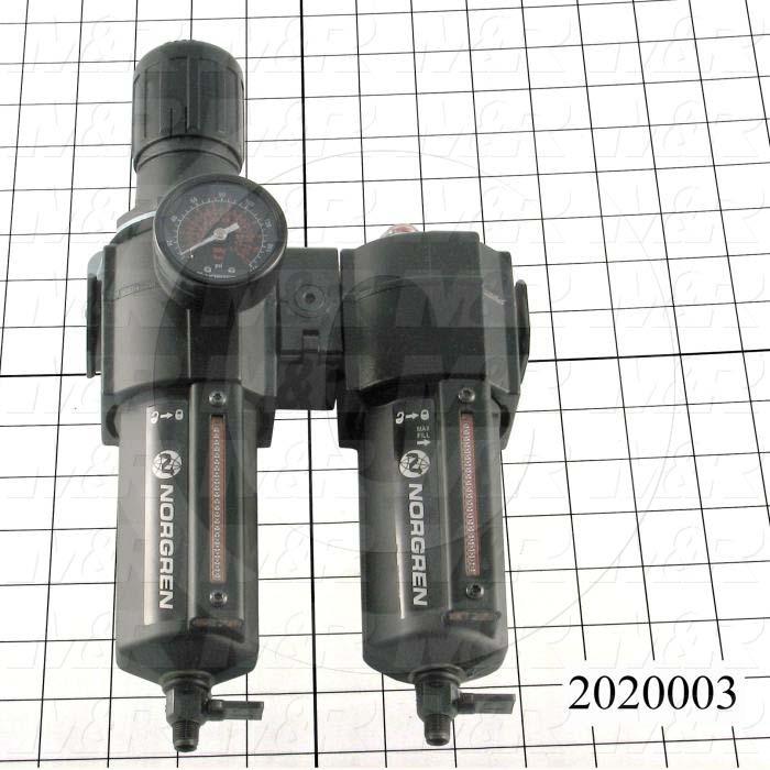 Filter - Regulator, 3/4 NPT Port Size, With Gauge, With Drain