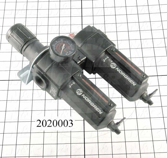 Filter - Regulator, 3/4 NPT Port Size, With Gauge, With Drain