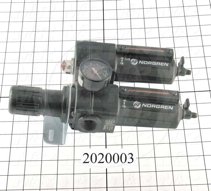 Filter - Regulator, 3/4 NPT Port Size, With Gauge, With Drain