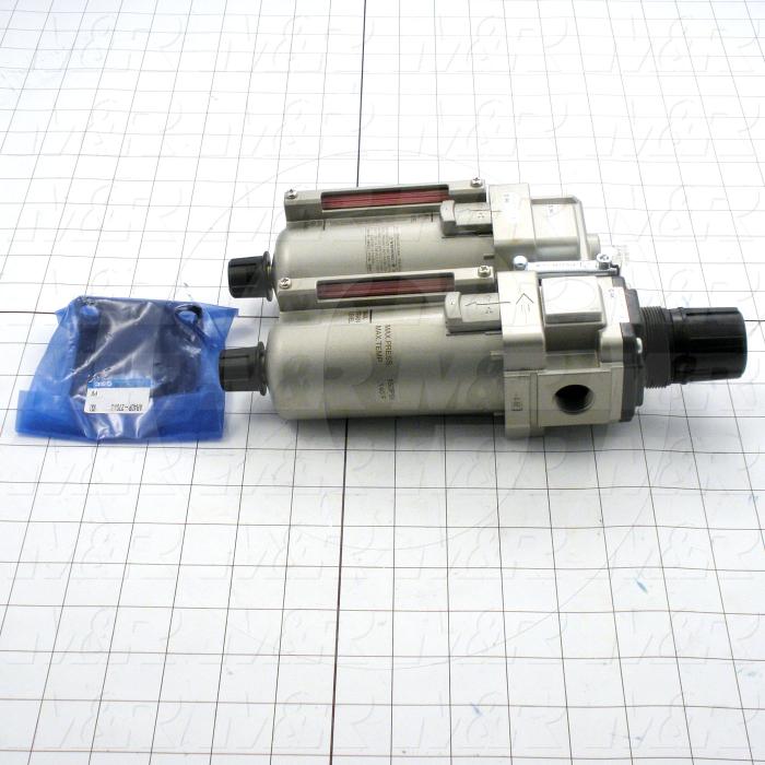 Filter - Regulator - Lubricator, 1/2" NPT Port In, Comes With Metal Bowl W/Sight Glass