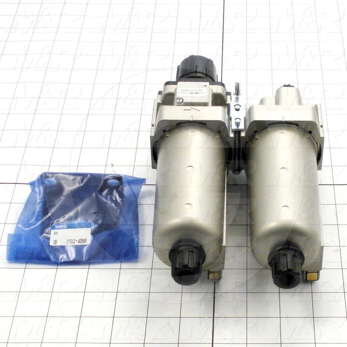 Filter - Regulator - Lubricator, 1/2" NPT Port In, Comes With Metal Bowl W/Sight Glass