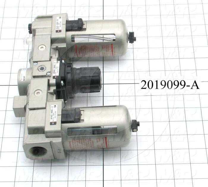 Filter - Regulator - Lubricator, 3/4" NPT Port In, With Gauge And Pressure Sensor Build-In, Manual Drain