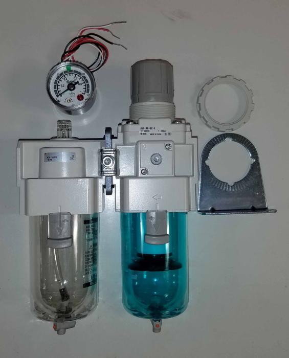 Filter - Regulator - Lubricator, 3/4" NPT Port In, With Gauge, Manual Drain