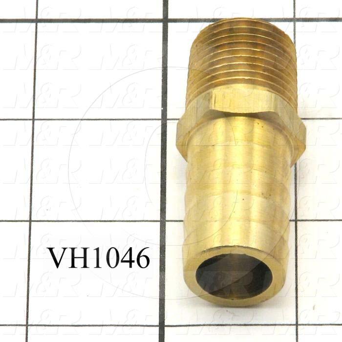 Fitting, 1-1/8"OD Tube OD, Barbed, Male, 3/4"OD Fitting Out