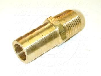 Fitting, 1/2 NPT Port Size, 3/4" Tube OD, Straight, Male