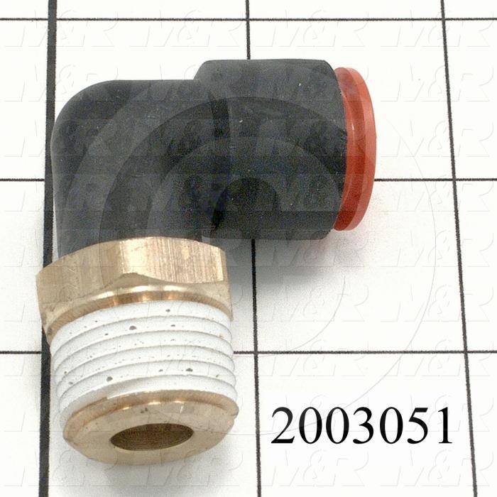 Fitting, 1/2 NPT Port Size, Single Mounting Type, 1/2" Tube OD, Elbow, 90 Degree Elbow Connector, 1/2 NPT Fitting Out