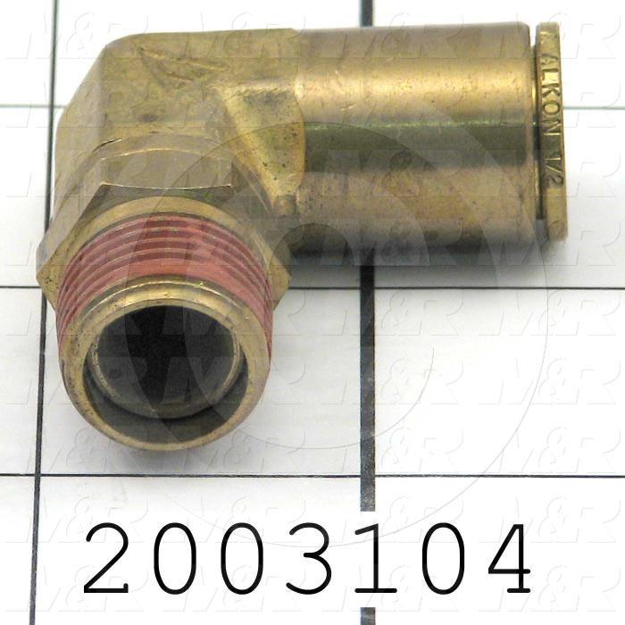 Fitting, 1/2 NPT Port Size, Single Mounting Type, With Seal, 1/2" Tube OD, Elbow