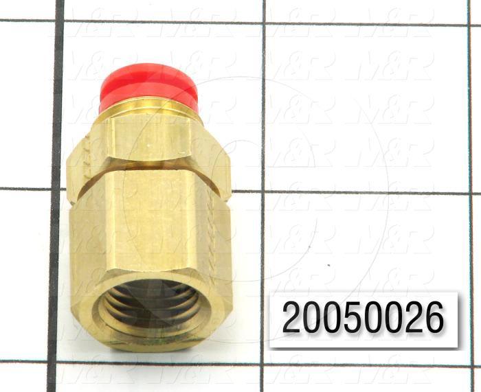 Fitting, 1/4 NPT Port Size, Bulkhead Mounting Type, 1/4" Tube OD, Straight, Female