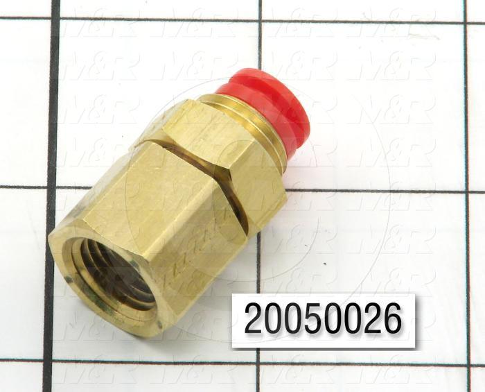 Fitting, 1/4 NPT Port Size, Bulkhead Mounting Type, 1/4" Tube OD, Straight, Female