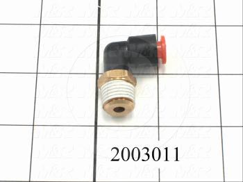 Fitting, 1/4 NPT Port Size, Single Mounting Type, 1/4" Tube OD, Elbow