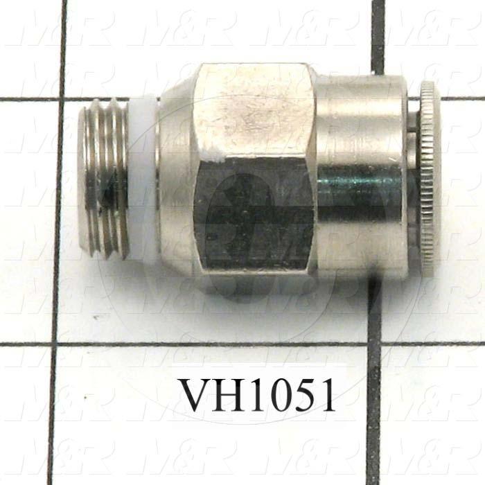 Fitting, 1/4 NPT Port Size, Single Mounting Type, 3/8" Tube OD, Straight