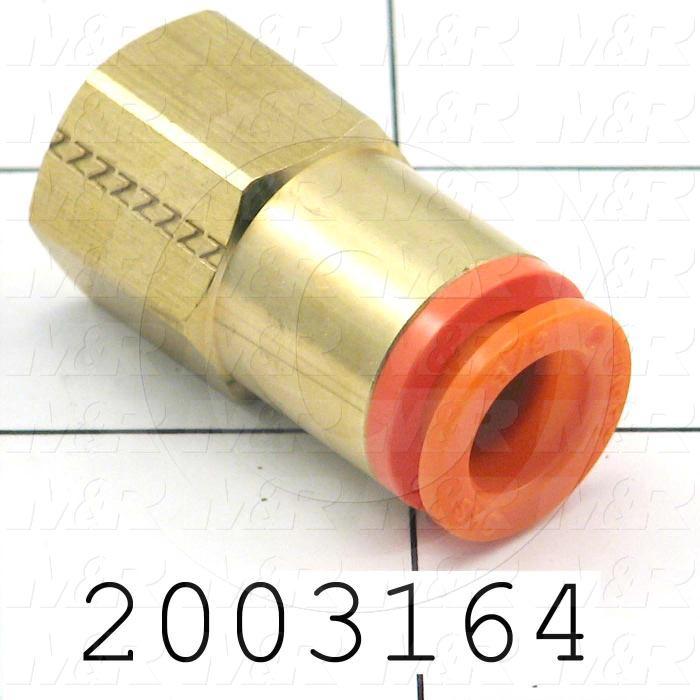 Fitting, 1/4 NPT Port Size, Single Mounting Type, 3/8" Tube OD, Straight, PT 1/8 Fitting In