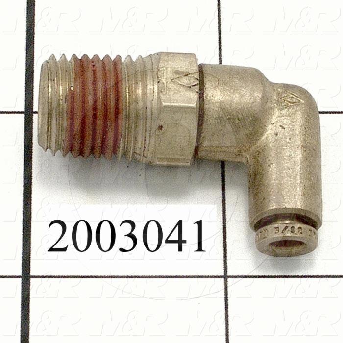 Fitting, 1/4 NPT Port Size, Single Mounting Type, 5/32" Tube OD, Elbow