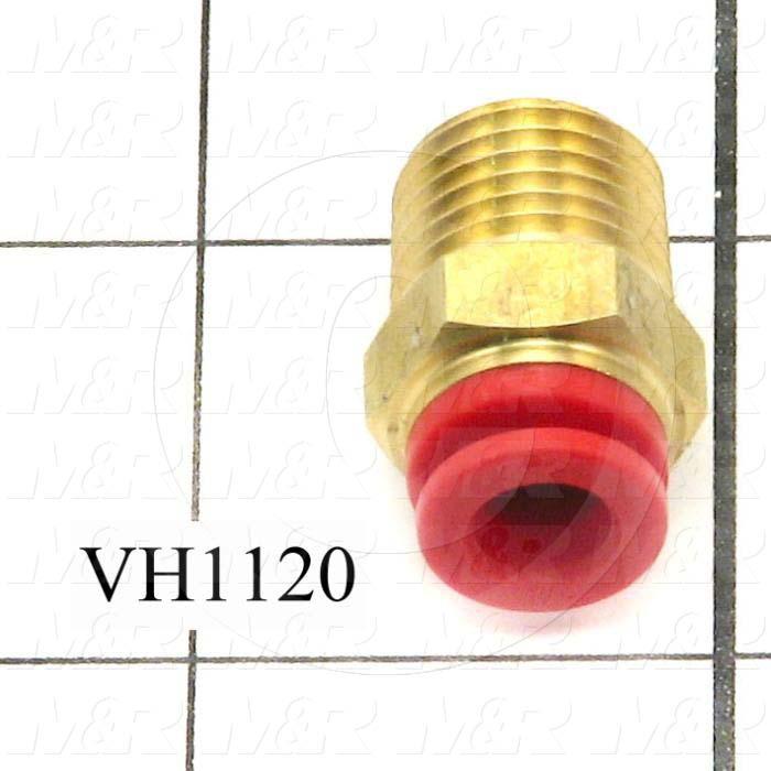 Fitting, 1/4 NPT Port Size, Single Mounting Type, W/O Seal, 1/4" Tube OD, Straight, Male