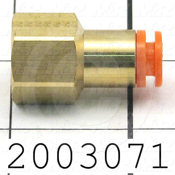 Fitting, 1/4 NPT Port Size, Single Mounting Type, W/O Seal, 1/4" Tube OD, Straight, PT 1/8 Fitting In