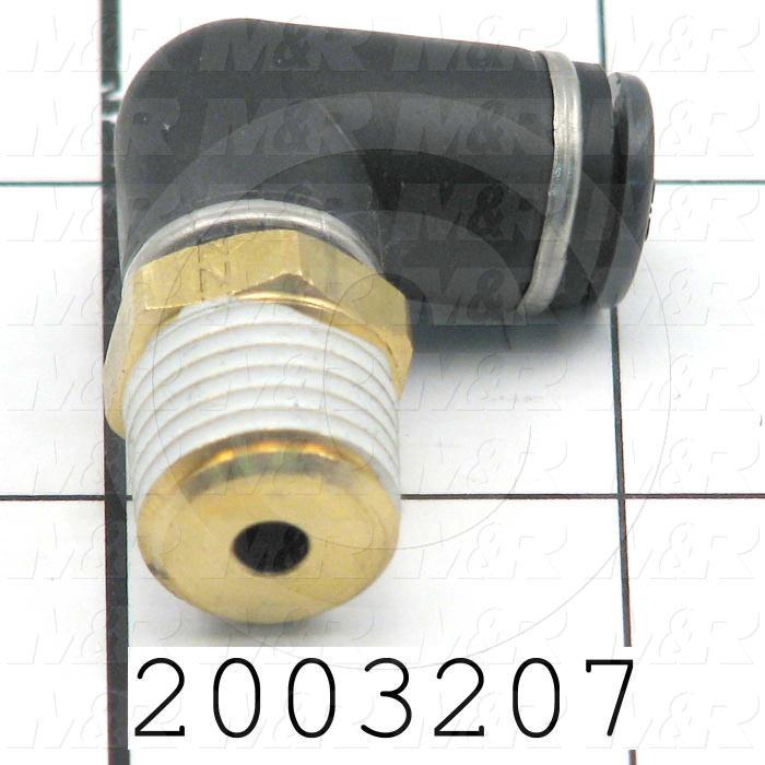 Fitting, 1/4 NPT Port Size, Single Mounting Type, With Seal, 1/4" Tube OD, Elbow, Male