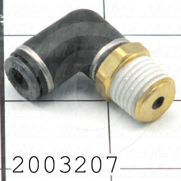 Fitting, 1/4 NPT Port Size, Single Mounting Type, With Seal, 1/4" Tube OD, Elbow, Male