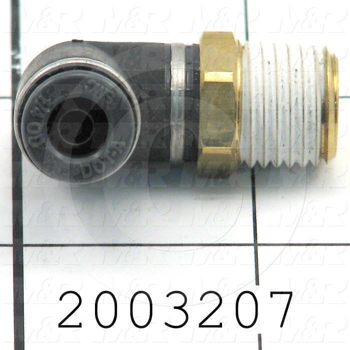Fitting, 1/4 NPT Port Size, Single Mounting Type, With Seal, 1/4" Tube OD, Elbow, Male