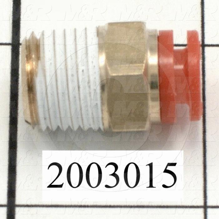 Fitting, 1/4 NPT Port Size, Single Mounting Type, With Seal, 1/4" Tube OD, Straight