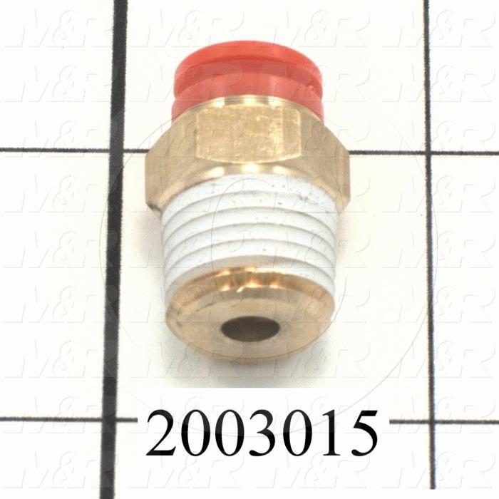 Fitting, 1/4 NPT Port Size, Single Mounting Type, With Seal, 1/4" Tube OD, Straight
