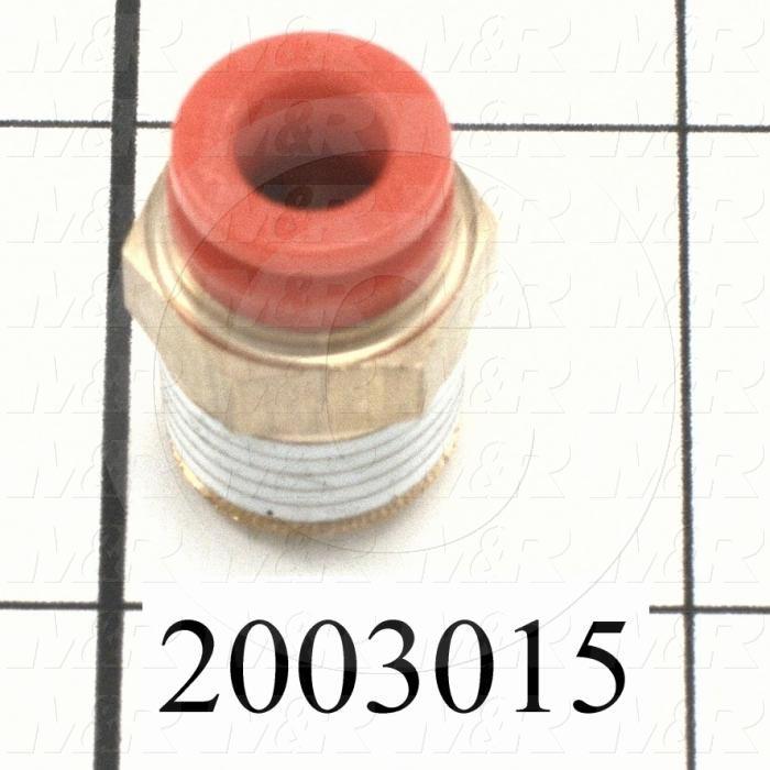 Fitting, 1/4 NPT Port Size, Single Mounting Type, With Seal, 1/4" Tube OD, Straight