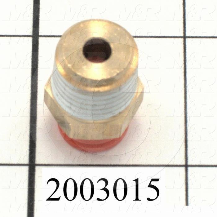 Fitting, 1/4 NPT Port Size, Single Mounting Type, With Seal, 1/4" Tube OD, Straight