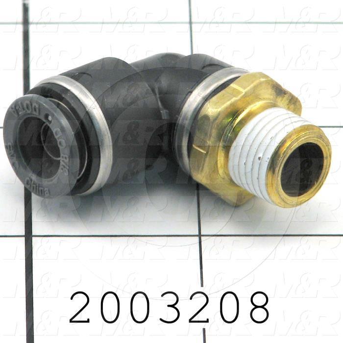 Fitting, 1/4 NPT Port Size, Single Mounting Type, With Seal, 3/8" Tube OD, Elbow, Male