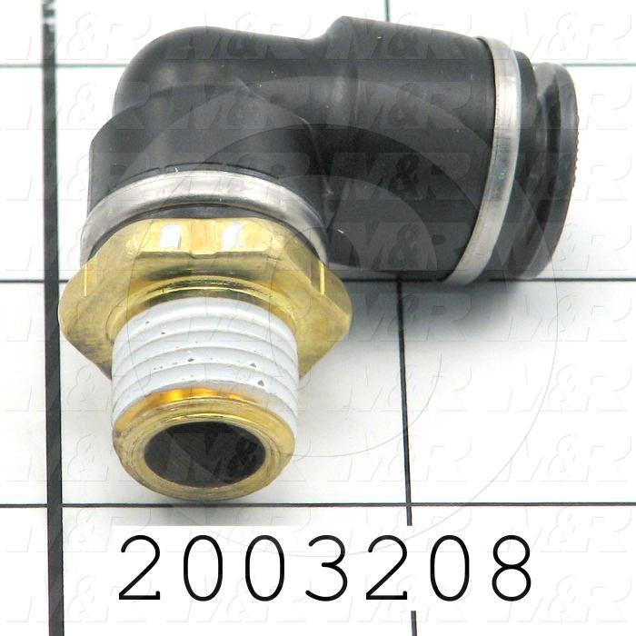 Fitting, 1/4 NPT Port Size, Single Mounting Type, With Seal, 3/8" Tube OD, Elbow, Male