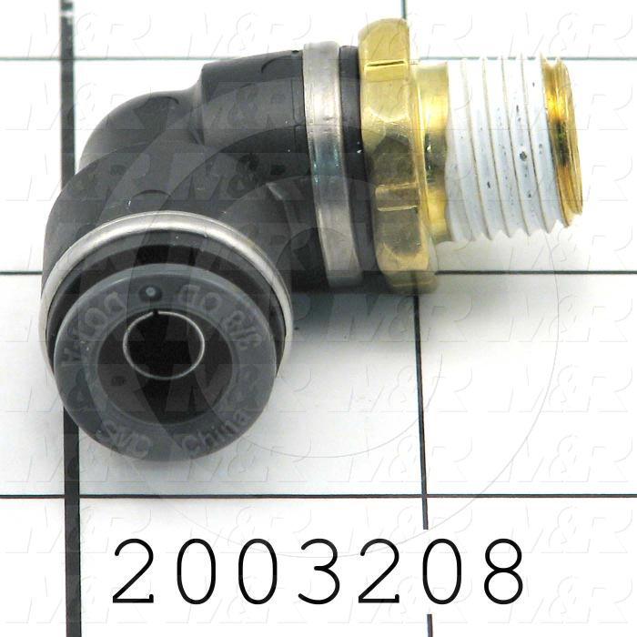 Fitting, 1/4 NPT Port Size, Single Mounting Type, With Seal, 3/8" Tube OD, Elbow, Male