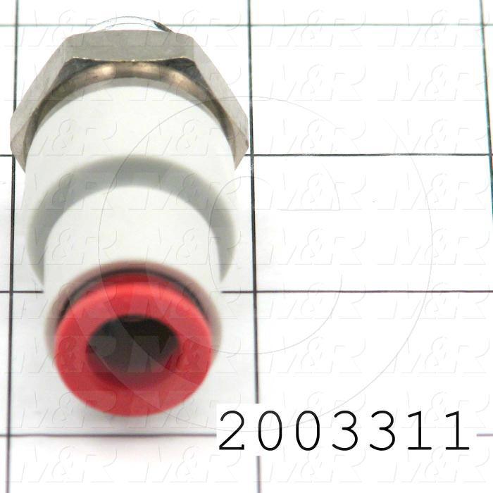 Fitting, 1/4 NPT Port Size, Single Mounting Type, With Seal, 3/8" Tube OD, Straight