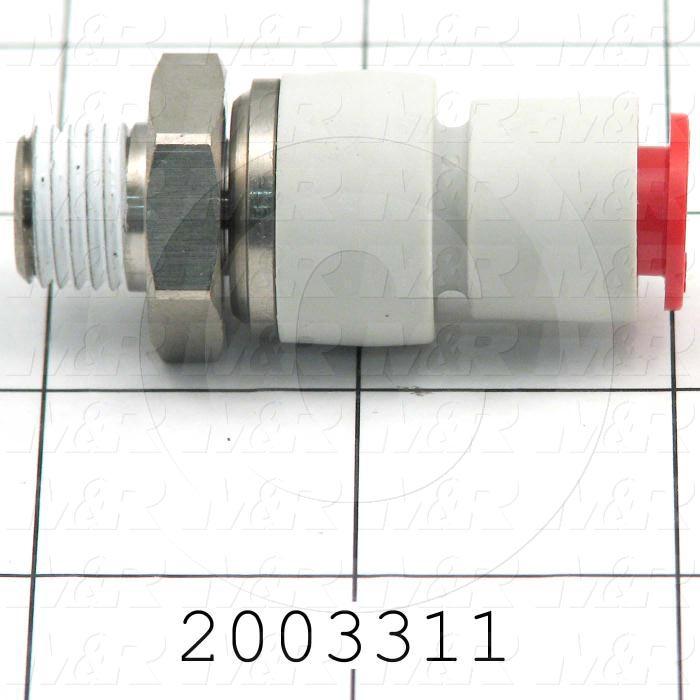 Fitting, 1/4 NPT Port Size, Single Mounting Type, With Seal, 3/8" Tube OD, Straight