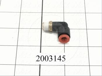 Fitting, 1/8 NPT Port Size, Single Mounting Type, 1/4" Tube OD, Elbow