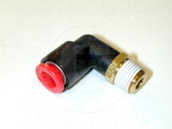 Fitting, 1/8 NPT Port Size, Single Mounting Type, 1/4" Tube OD, Elbow