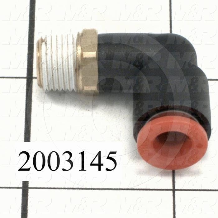 Fitting, 1/8 NPT Port Size, Single Mounting Type, 1/4" Tube OD, Elbow