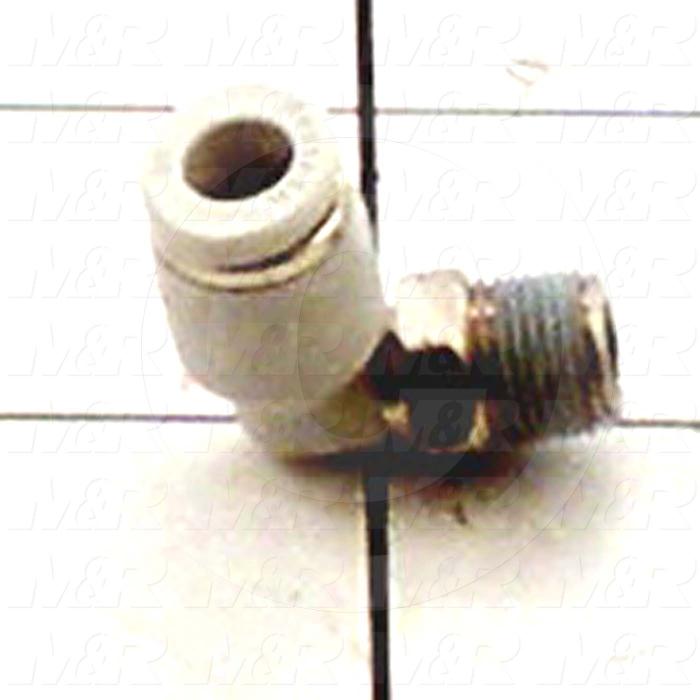 Fitting, 1/8 NPT Port Size, Single Mounting Type, 1/4" Tube OD, Elbow, Male