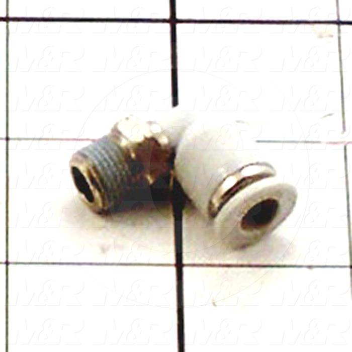Fitting, 1/8 NPT Port Size, Single Mounting Type, 1/4" Tube OD, Elbow, Male