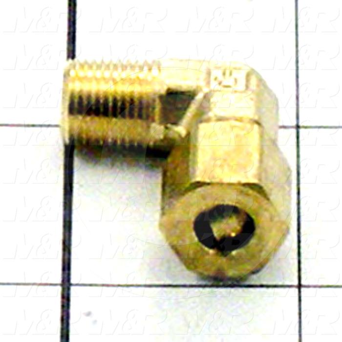 Fitting, 1/8 NPT Port Size, Single Mounting Type, 1/4" Tube OD, Elbow, Male