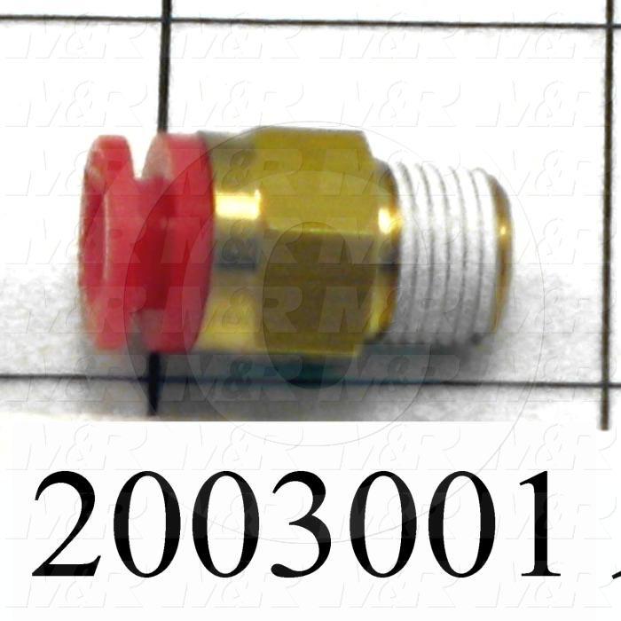 Fitting, 1/8 NPT Port Size, Single Mounting Type, 1/4" Tube OD, Straight