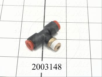 Fitting, 1/8 NPT Port Size, Single Mounting Type, 1/4" Tube OD, Tee, 1 Gal.