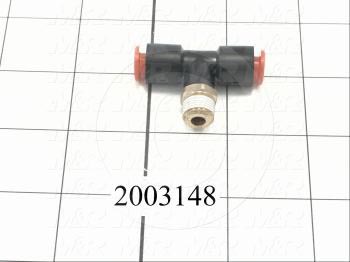 Fitting, 1/8 NPT Port Size, Single Mounting Type, 1/4" Tube OD, Tee, 1 Gal.