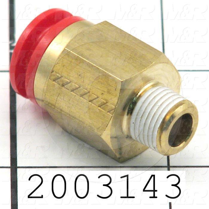 Fitting, 1/8 NPT Port Size, Single Mounting Type, 3/8" Tube OD, Straight