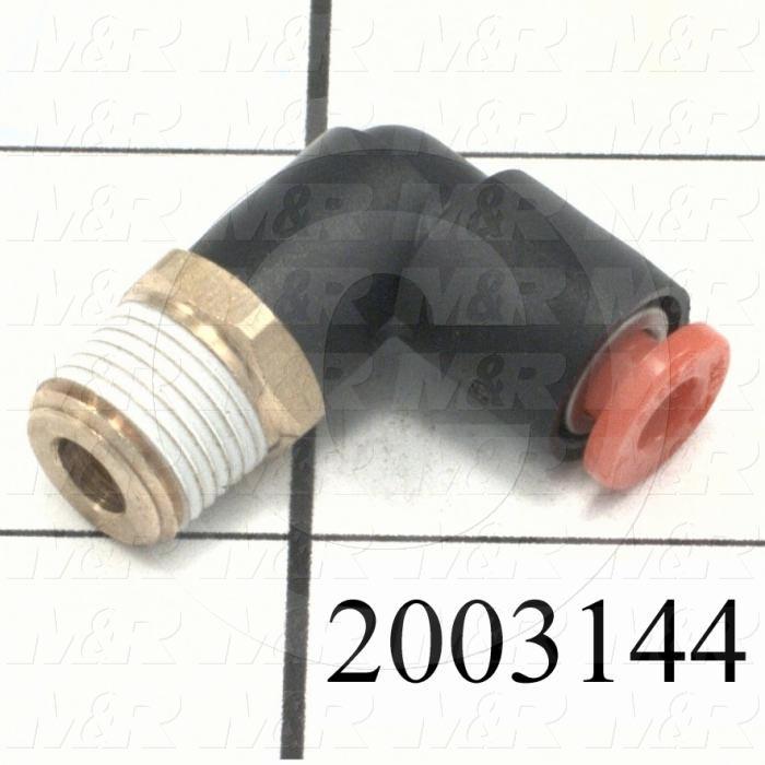 Fitting, 1/8 NPT Port Size, Single Mounting Type, 5/32" Tube OD, Elbow