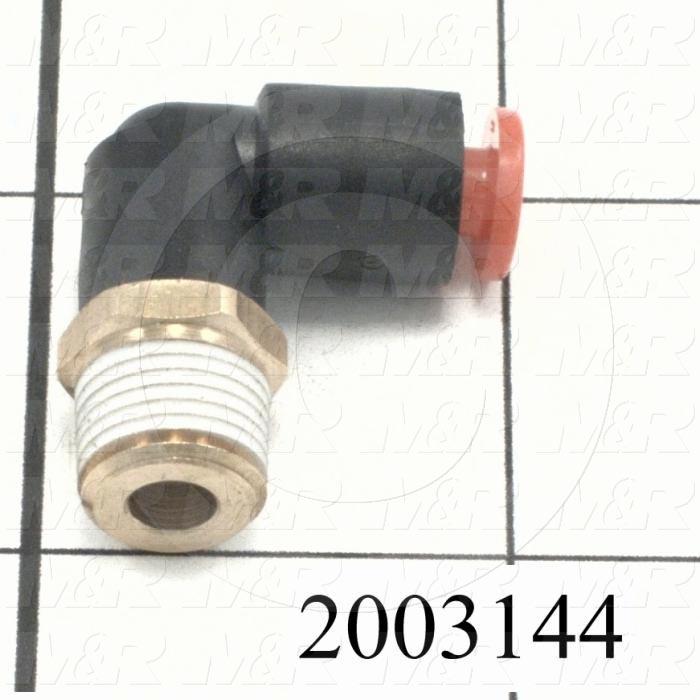 Fitting, 1/8 NPT Port Size, Single Mounting Type, 5/32" Tube OD, Elbow